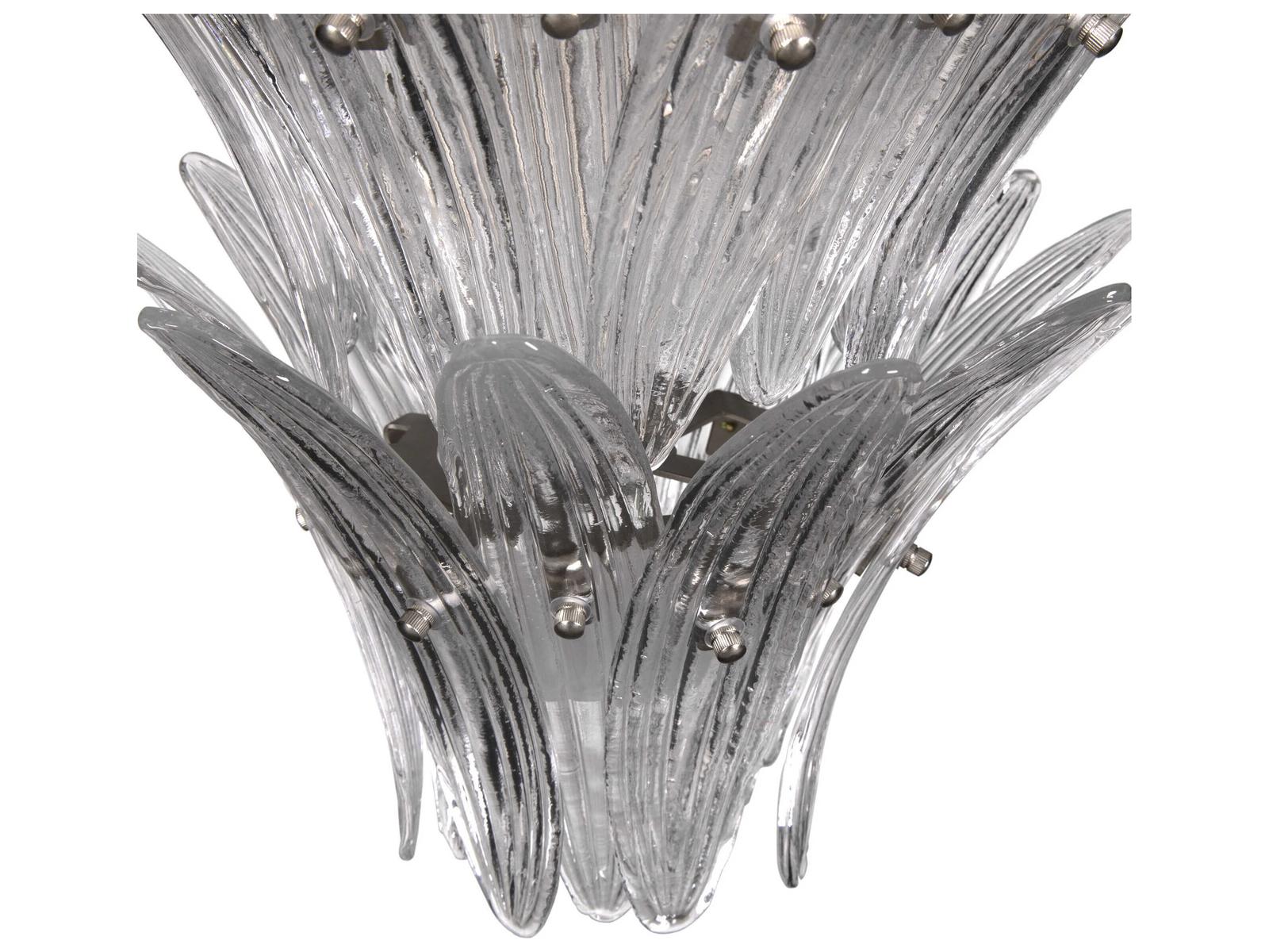 Noir Emperor 12-Light Antique Silver Chandelier with Textured Glass