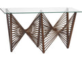 Geo Rectangular Glass Brown Console Table