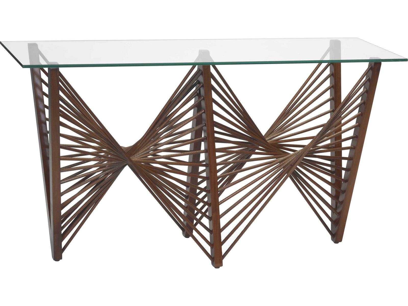 Geo Rectangular Glass Brown Console Table
