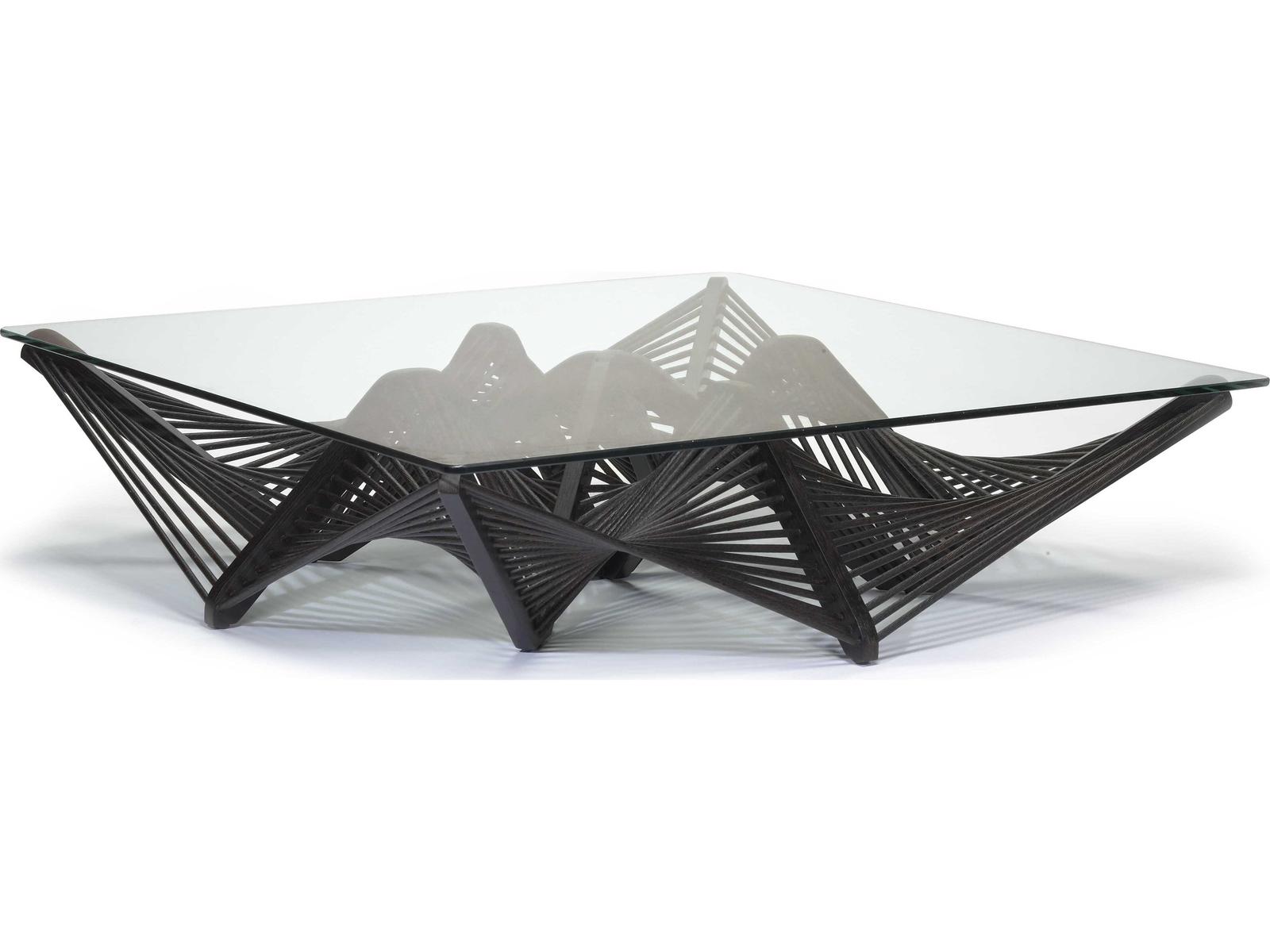 Geo Square Glass Dark Brown Coffee Table