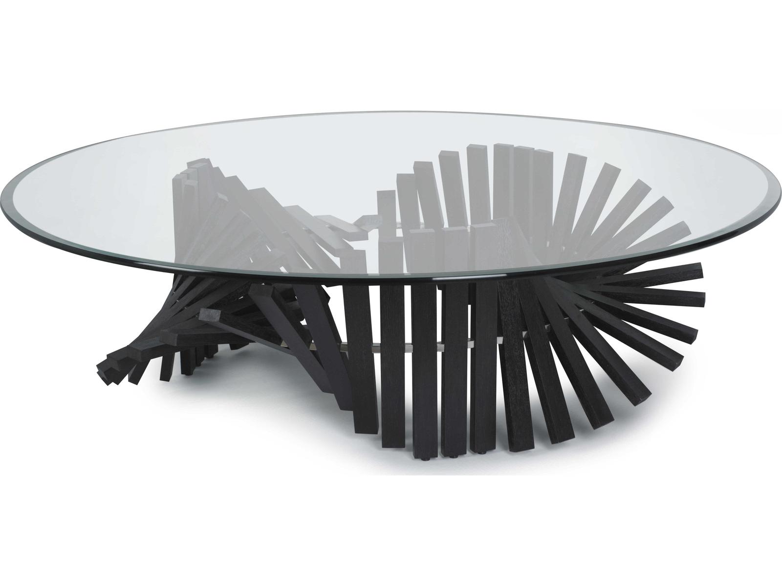 Remini Round Glass Light Brown Coffee Table