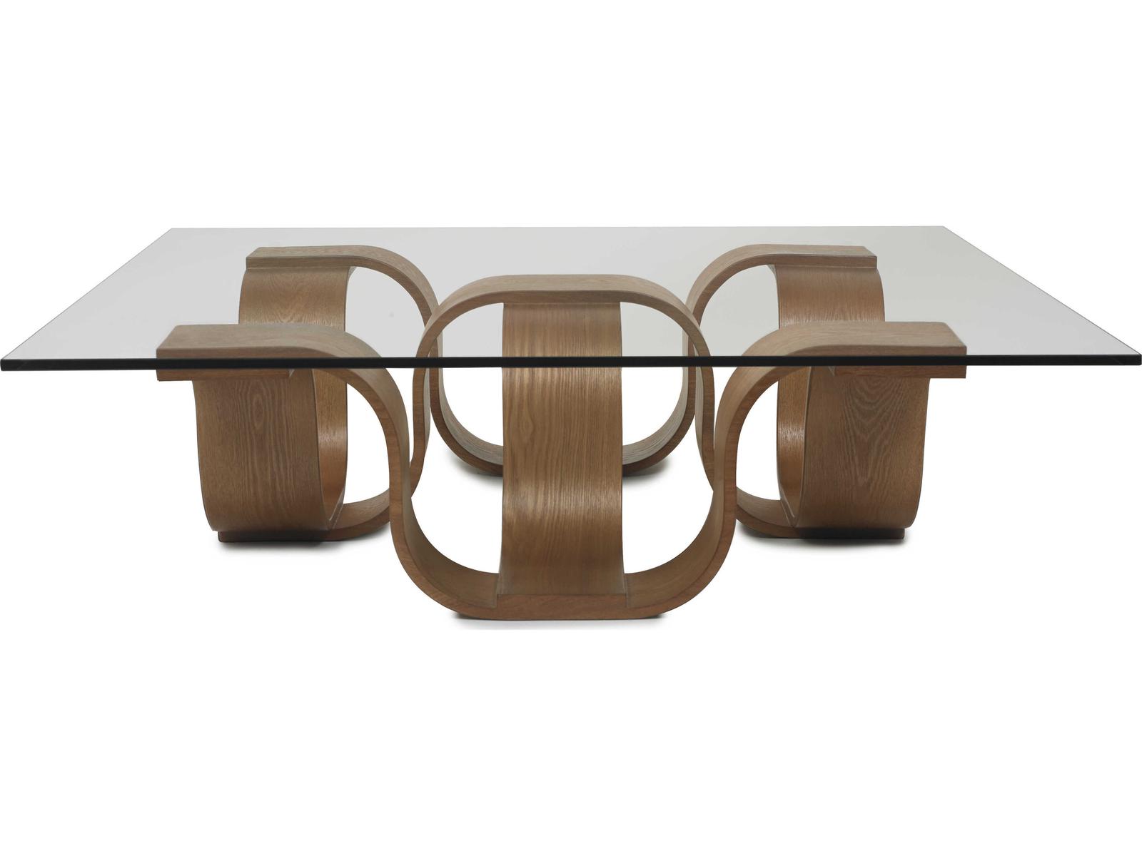 Square Glass Brown Coffee Table