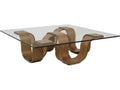 Square Glass Brown Coffee Table