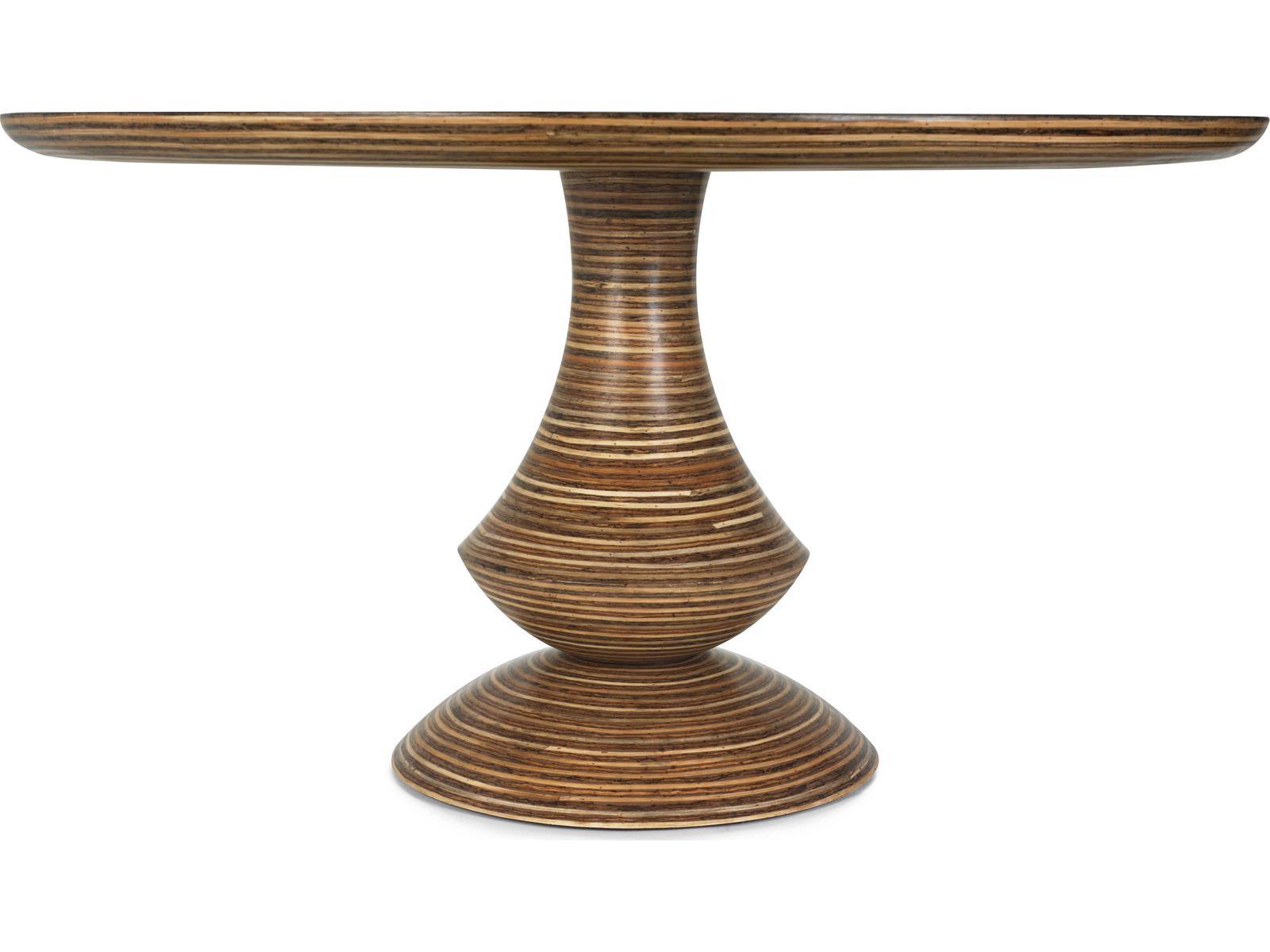 Showtime Round Dining Table in Natural Resin and Rattan