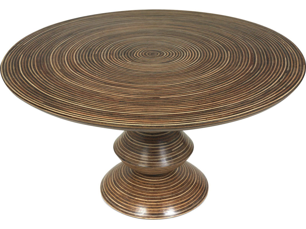 Showtime Round Dining Table in Natural Resin and Rattan