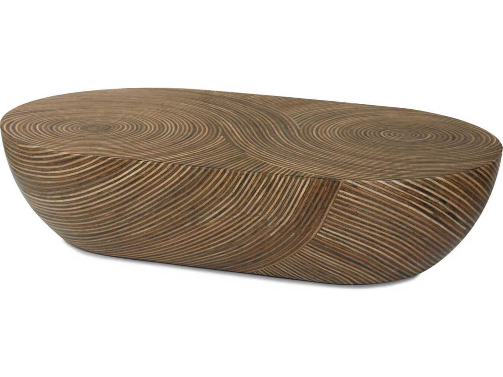 Showtime Oval Wood Light And Brown Coffee Table