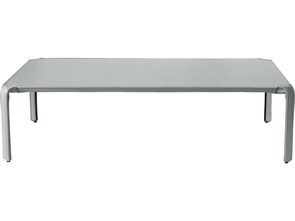 Libro Rectangular Leather Light Grey Coffee Table