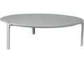Libro Round Leather Light Grey Coffee Table