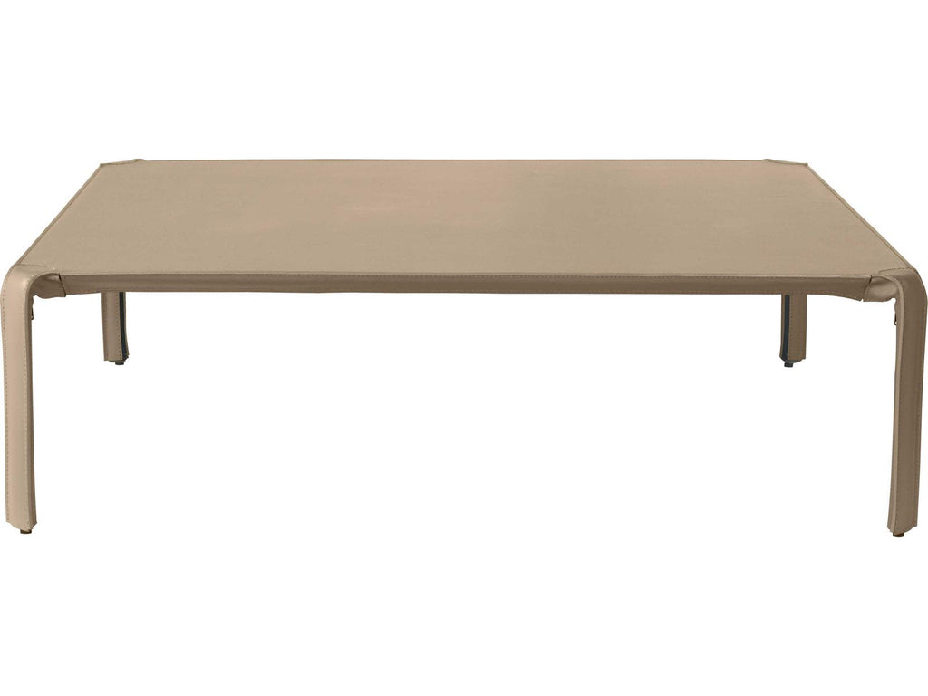 Libro Square Leather Taupe Coffee Table