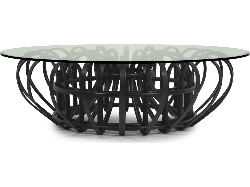 Aiden Round Glass Black Coffee Table