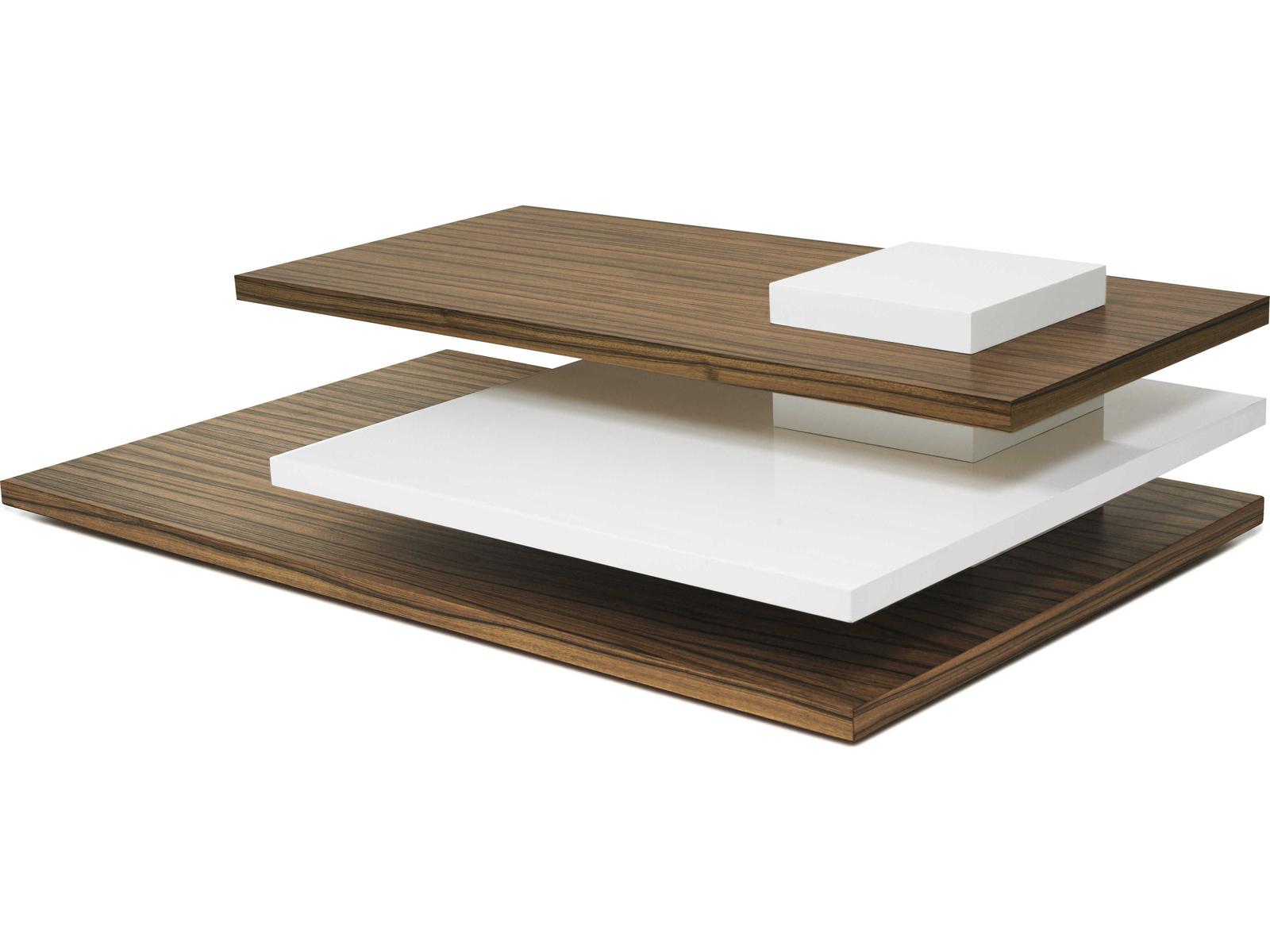 Planar Rectangular Wood Brown & White Coffee Table
