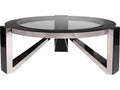 Triton Round Glass Black Stainless Steel Coffee Table