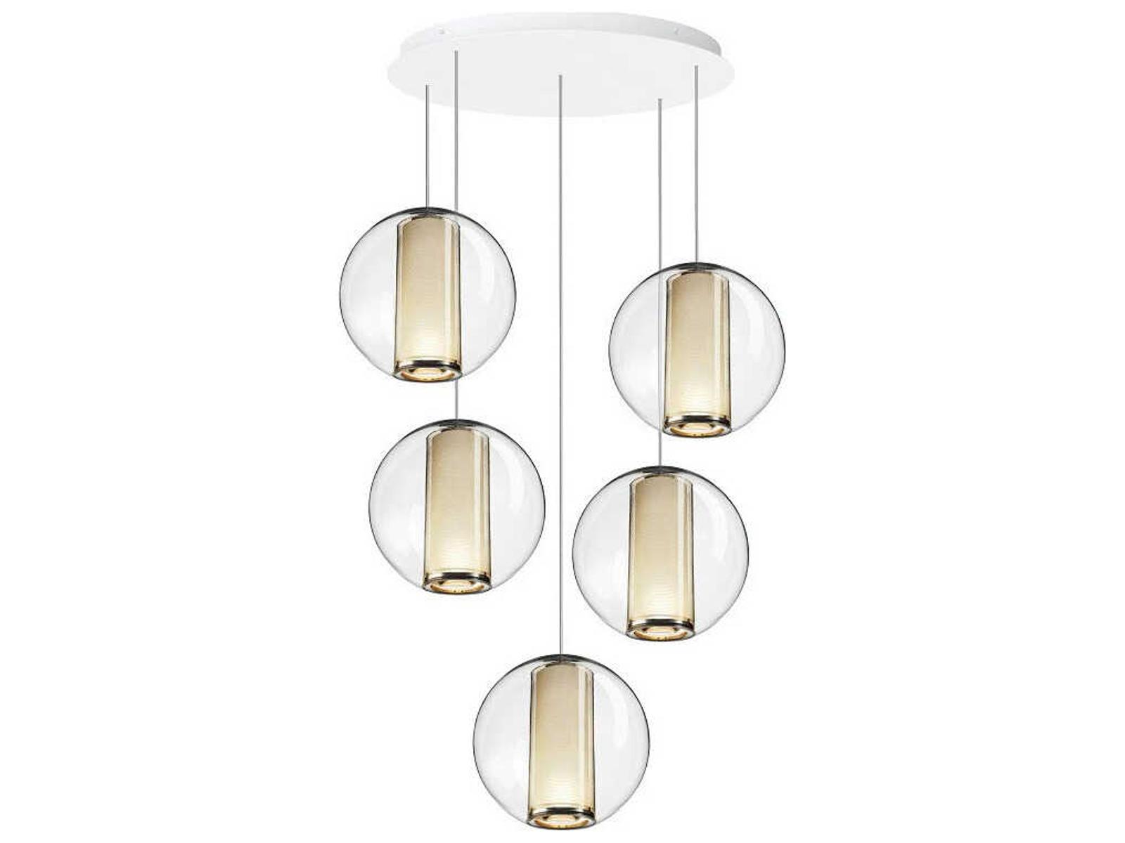 Pablo Bel Occhio 5-Light Globe Chandelier with Acrylic Spheres and Inner Diffusers