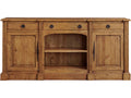 84-Inch Pine Wood European Sideboard with Open Arch and Adjustable Shelves