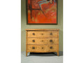 3-Drawer Pine Wood Dresser with Circle Design in Brown