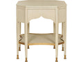 Octagonal Wood End Table Linen Paint Finish