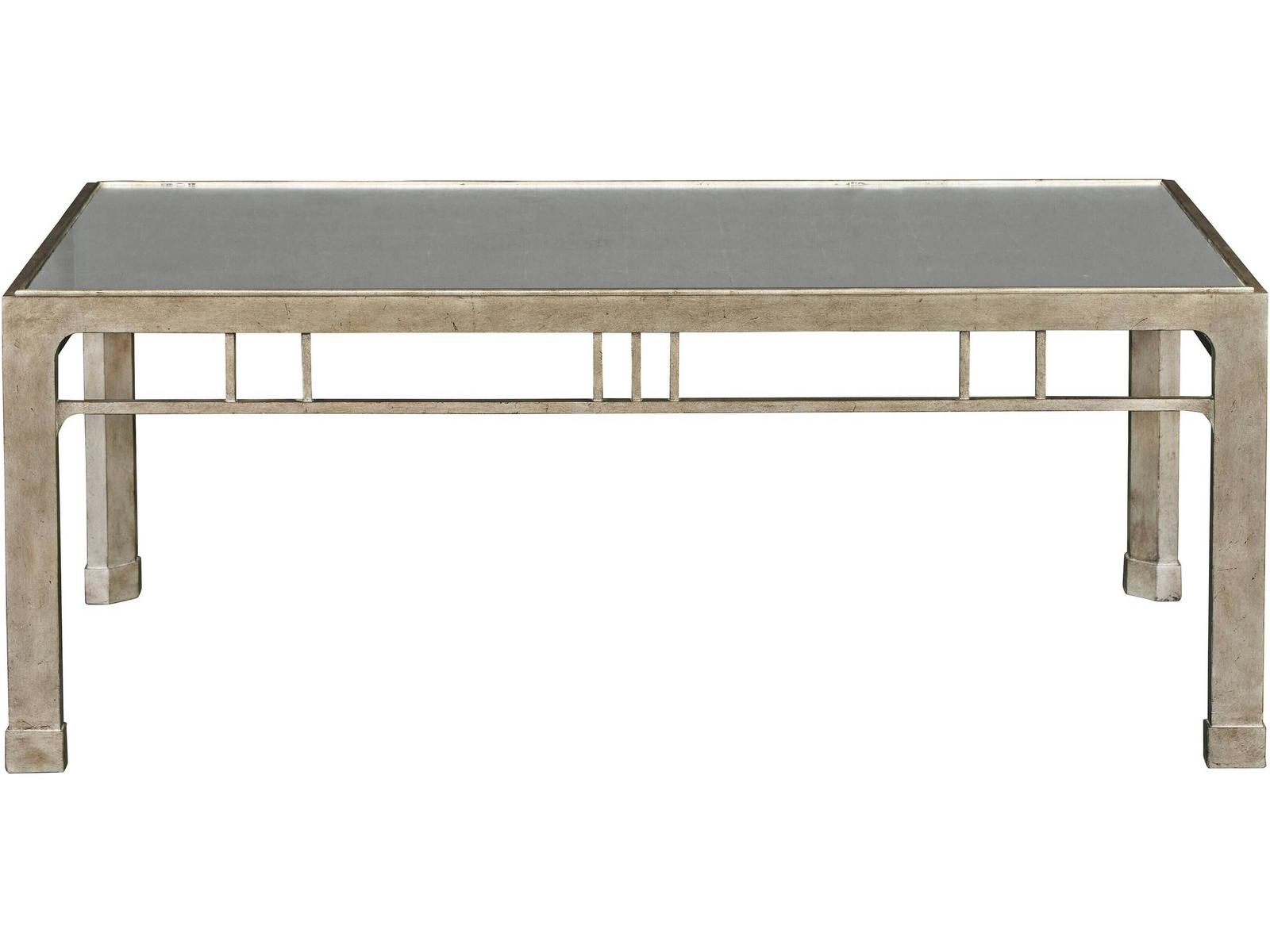 Rectangular Silver Leaf Mirror Coffee Table Antique Silver