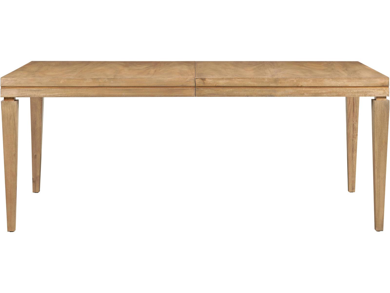 Rectangular Wood Bleach Dining Table with Extension Leaf