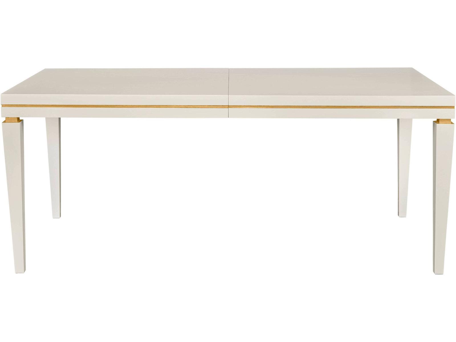 Italian Rectangular Wood White Lacquer Extendable Dining Table