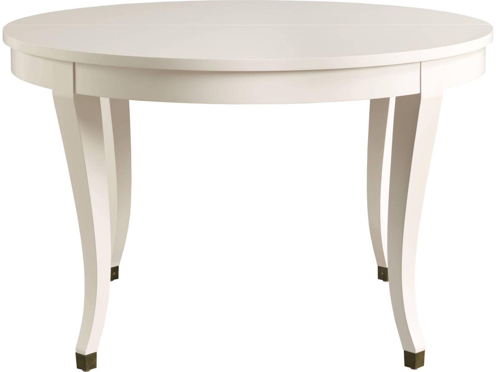 Biedermeier Round Extension Dining Table White Lacquer