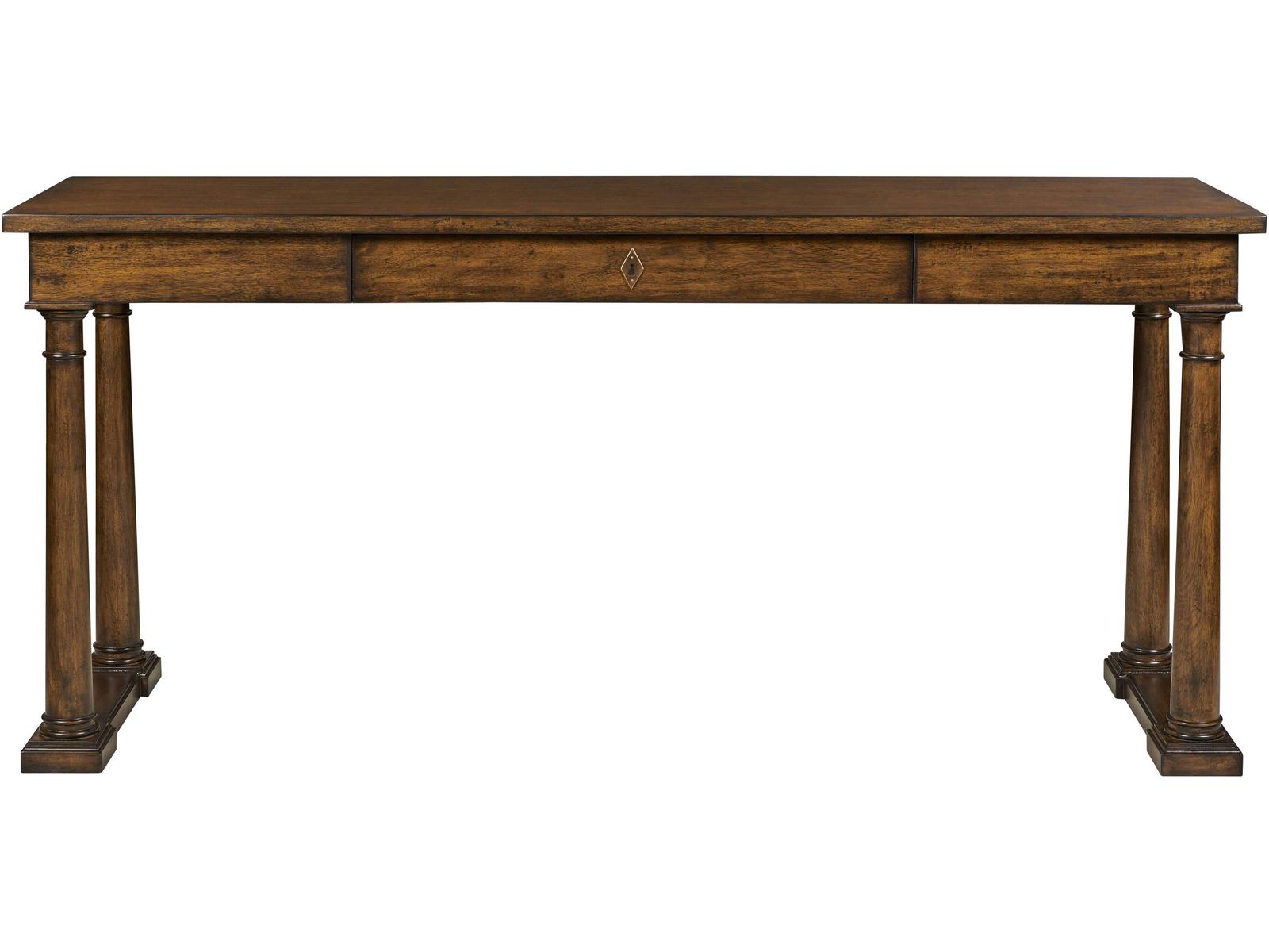 Rectangular Wood Mocha Console Table