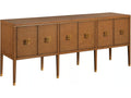 76-Inch Six Door Mahogany Wood Artisan Sideboard