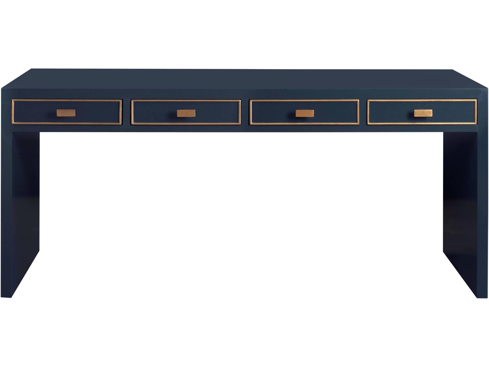 Milan Lacquer Wood Rectangular Console Table with Two Drawers