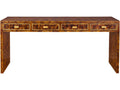 Rectangular Wood Console Table with Four Drawers in Tortoise Finish