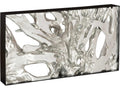 Cast Root Metal Framed Console Table in Silver Leaf