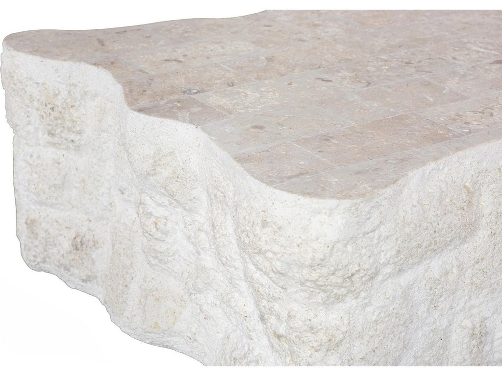 Mactan Rectangular Stone Coffee Table in Natural