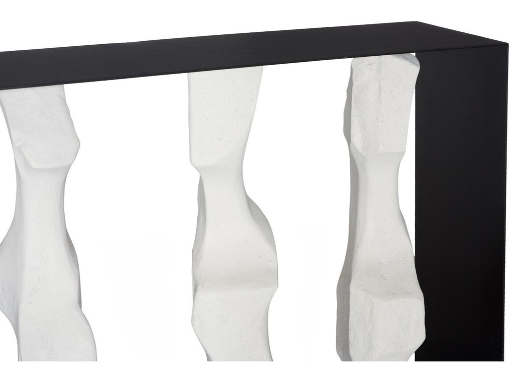 Cast Women Metal Framed Roman Stone Console Table