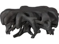 Cast Organic River Stone Round Coffee Table Charcoal Stone Finish