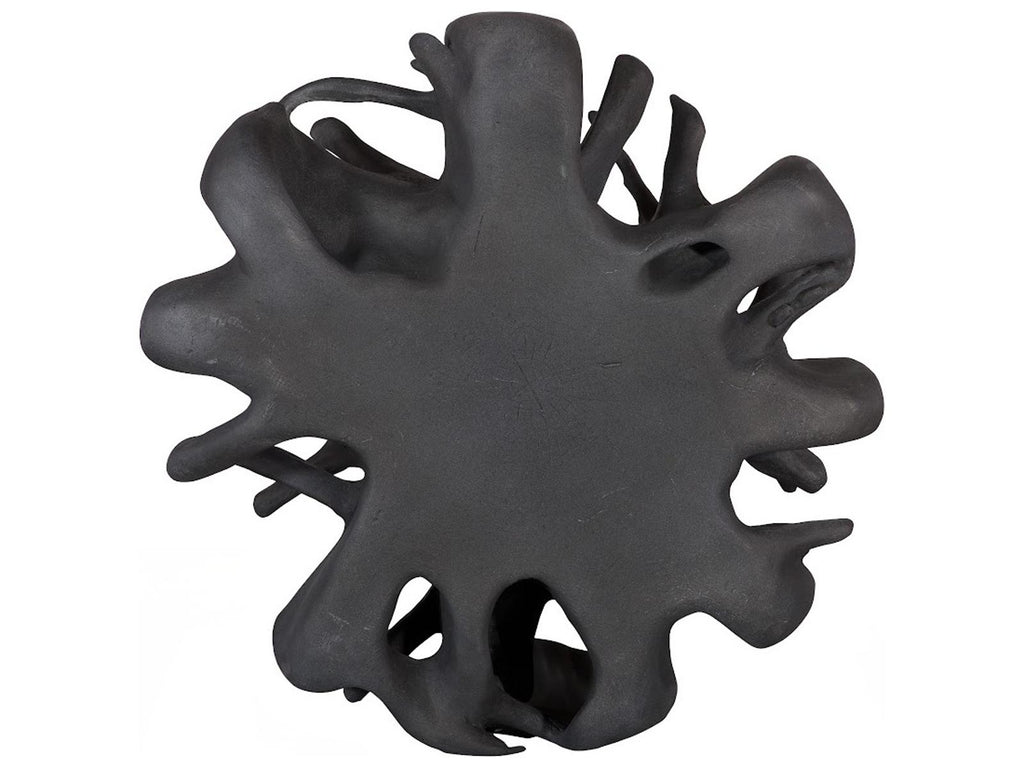 Cast Organic River Stone Round Coffee Table Charcoal Stone Finish