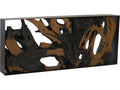 Cast Naturals Rectangular Metal Black Brown Console Table