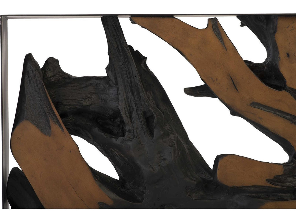 Flow Rectangular Metal Console Table in Black Brown