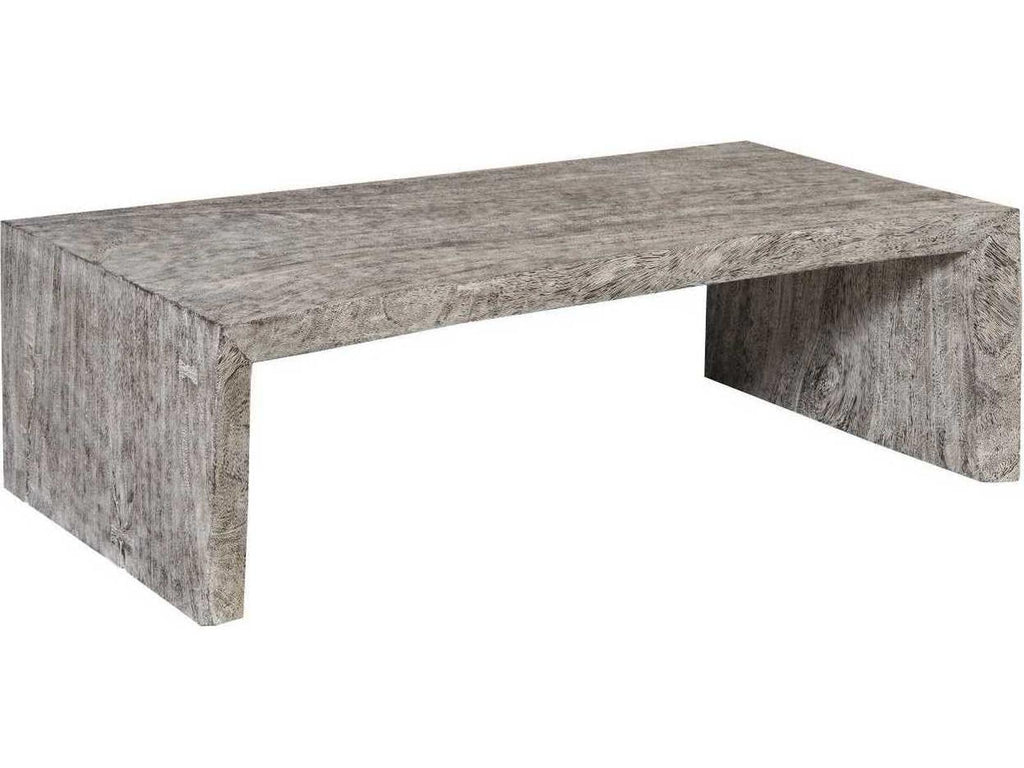 Waterfall Rectangular Coffee Table in Gray Stone Finish