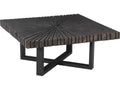 Chainsaw Square Chamcha Wood Coffee Table in Burnt Black and Iron
