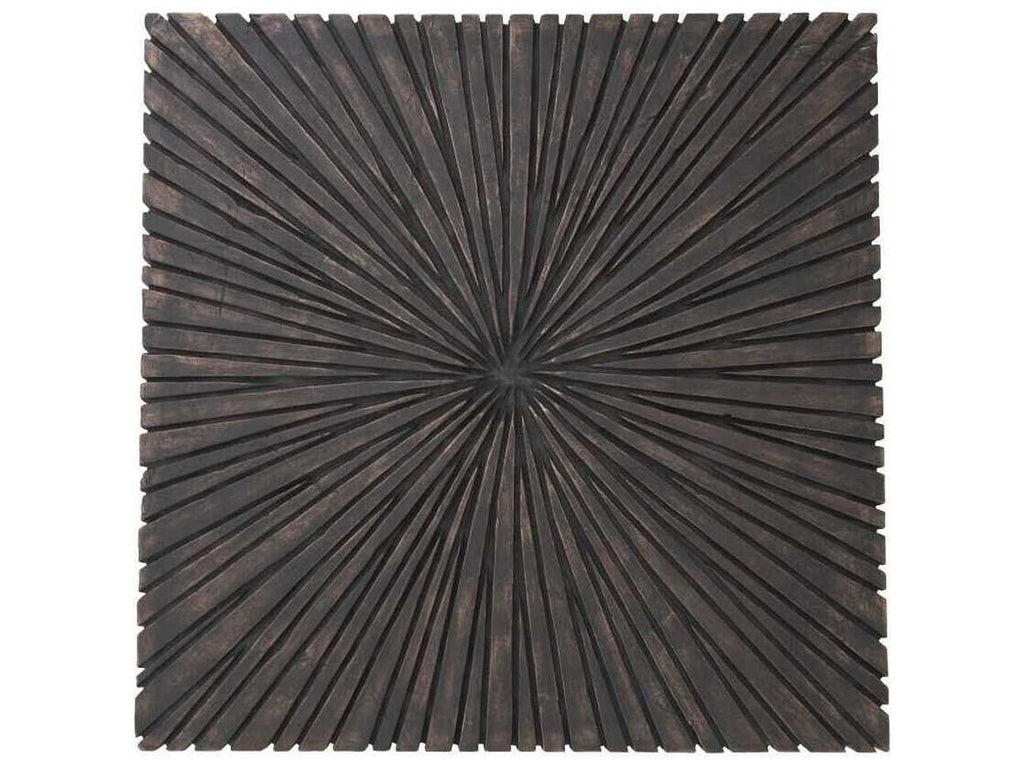 Chainsaw Square Chamcha Wood Coffee Table in Burnt Black and Iron