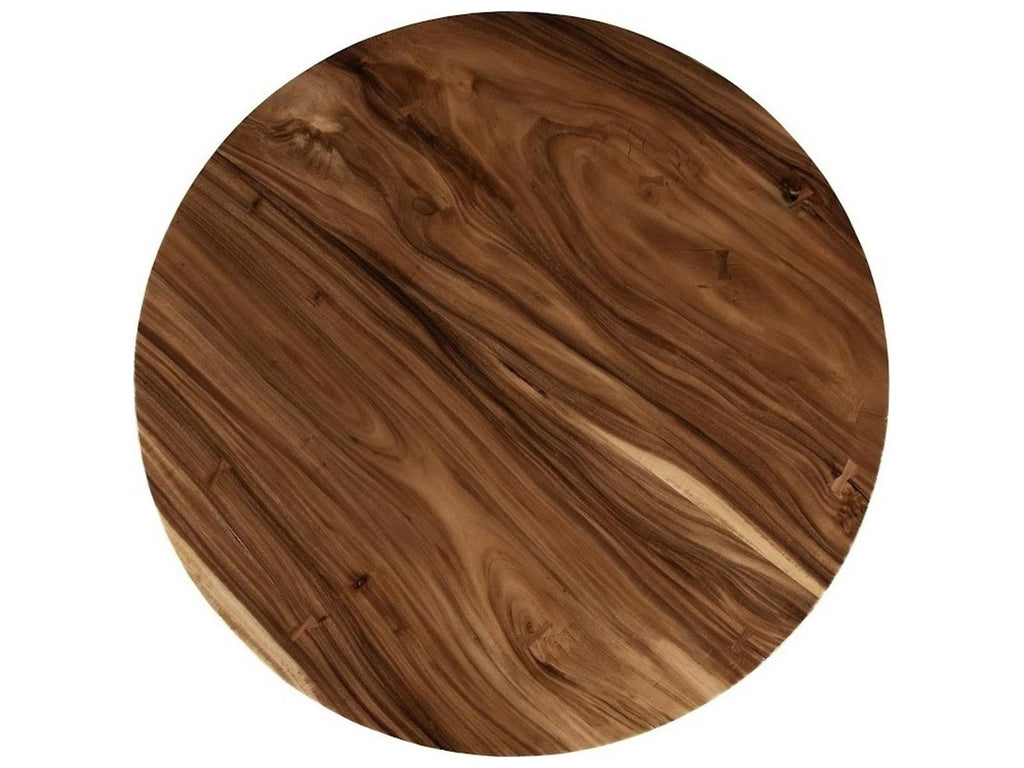 Floating Round Chamcha Wood Dining Table with Acrylic Legs