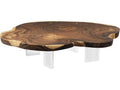 Floating Chamcha Wood Coffee Table with Acrylic Legs