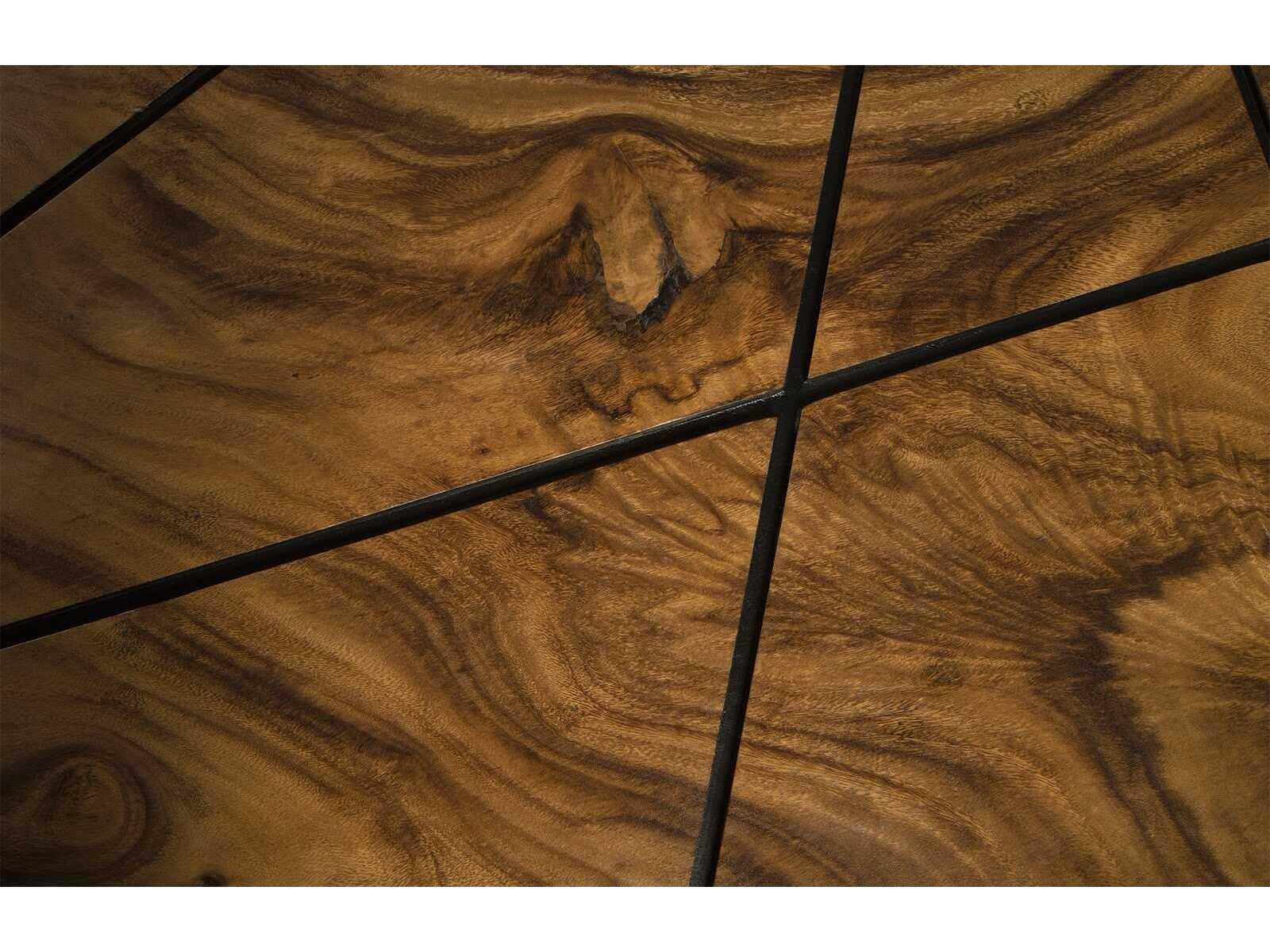 Flow Rectangular Wood Coffee Table in Natural Black