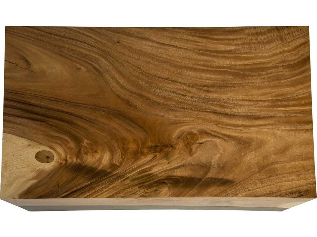 Flow Rectangular Wood Coffee Table in Natural Brown Black