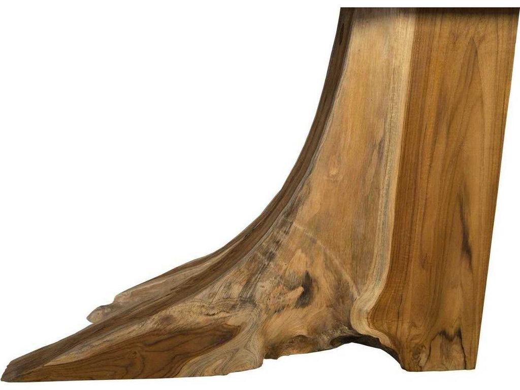Teak Wood Console Table with Iron Sheet Top Black Brown