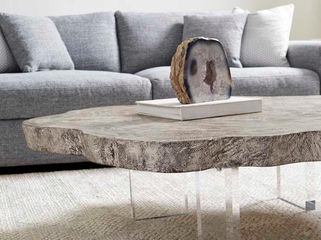 Flow Floating Wood Silver Gray Coffee Table