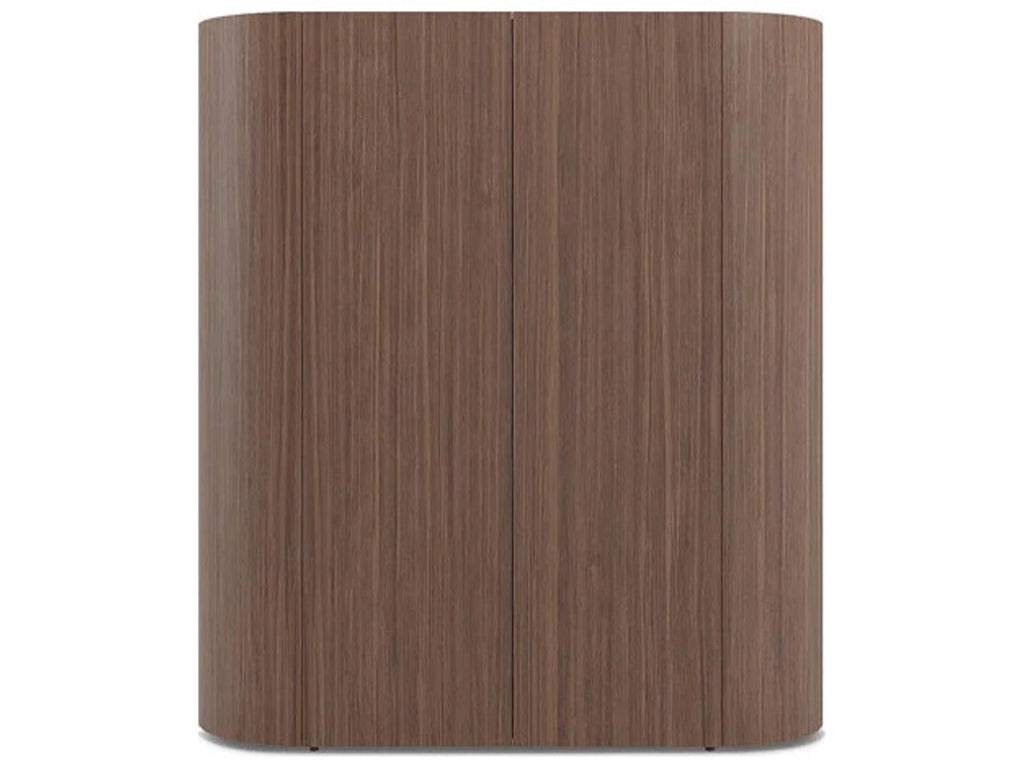 Dedalo Bar Sideboard 55 Inch Walnut with Matt Titanium Finish
