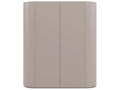Dedalo Bar Sideboard 55 Inch Beige Ecru Matt Lacquer with Bronzo Glass Top