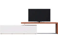 Domoino 111-Inch Walnut Wood White Media Console