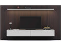 Spazio 150-Inch Oak Wood Media Console in Burnt Grey