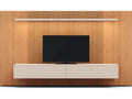 Spazio Wall Unit Comp. 126 Inch Natural Ash and Beige Seta Matt Lacquer