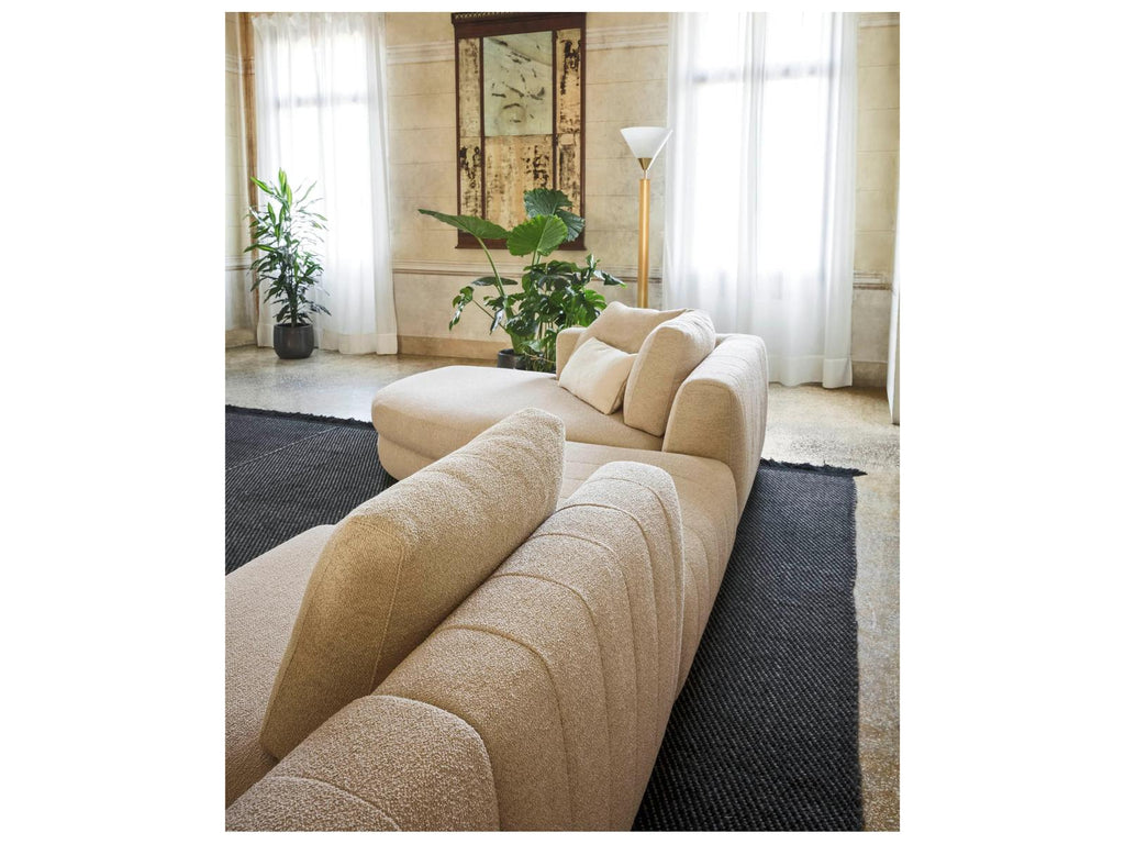 Tobias Right Sectional Sofa in Light Beige Kos Fabric